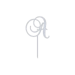 Monogram letter swirl script cake topper with intricate design and smooth edges, crafted from high-quality Aluminum. Perfect for special occasions. Aluminum with Natural Aluminum finish.